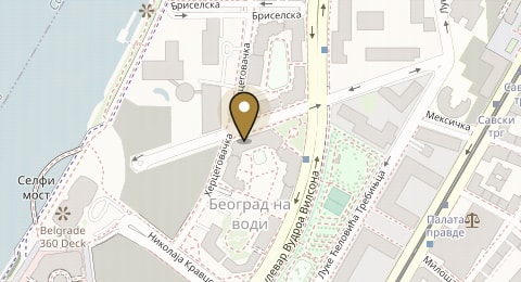 Map of Belgrade Waterfront with the apartments marked